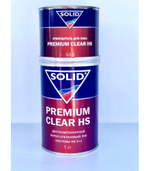 SOLID Бесцветный акриловый лак Premium HS 1 л + 0,5 л отв.