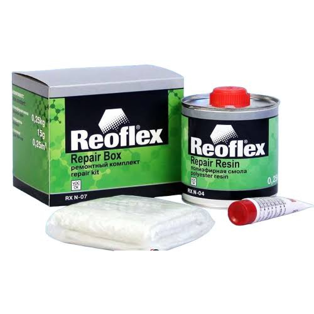 REOFLEX ремонтный комплект (смола+стекломат+отвердитель) 0.25кг REOFLEX ремонтный комплект (смола+стекломат+отвердитель) 0.25кг