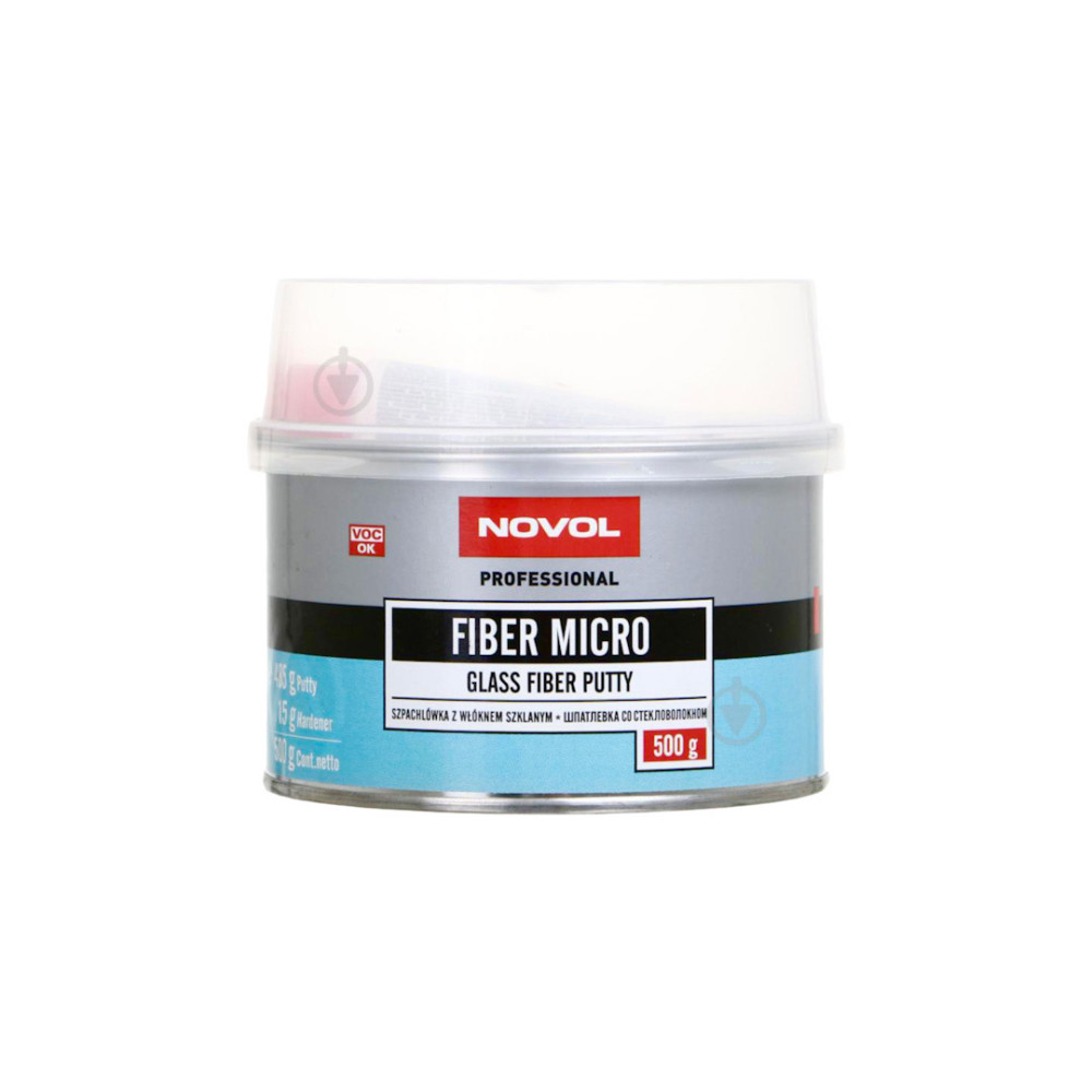 NOVOL FIBER MICRO Шпатлёвка с мелким стекловолокном 0,2кг NOVOL FIBER MICRO Шпатлёвка с мелким стекловолокном 0,2кг