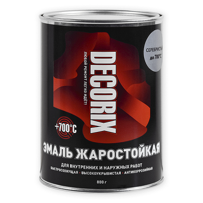 Эмаль термостойкая DECORIX (серебристая) +700° - фото1