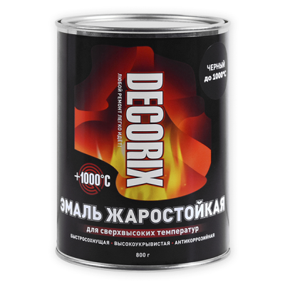 Эмаль термостойкая DECORIX (чёрная) +1000° - фото1